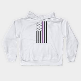 Security Thin Purple Line Kids Hoodie